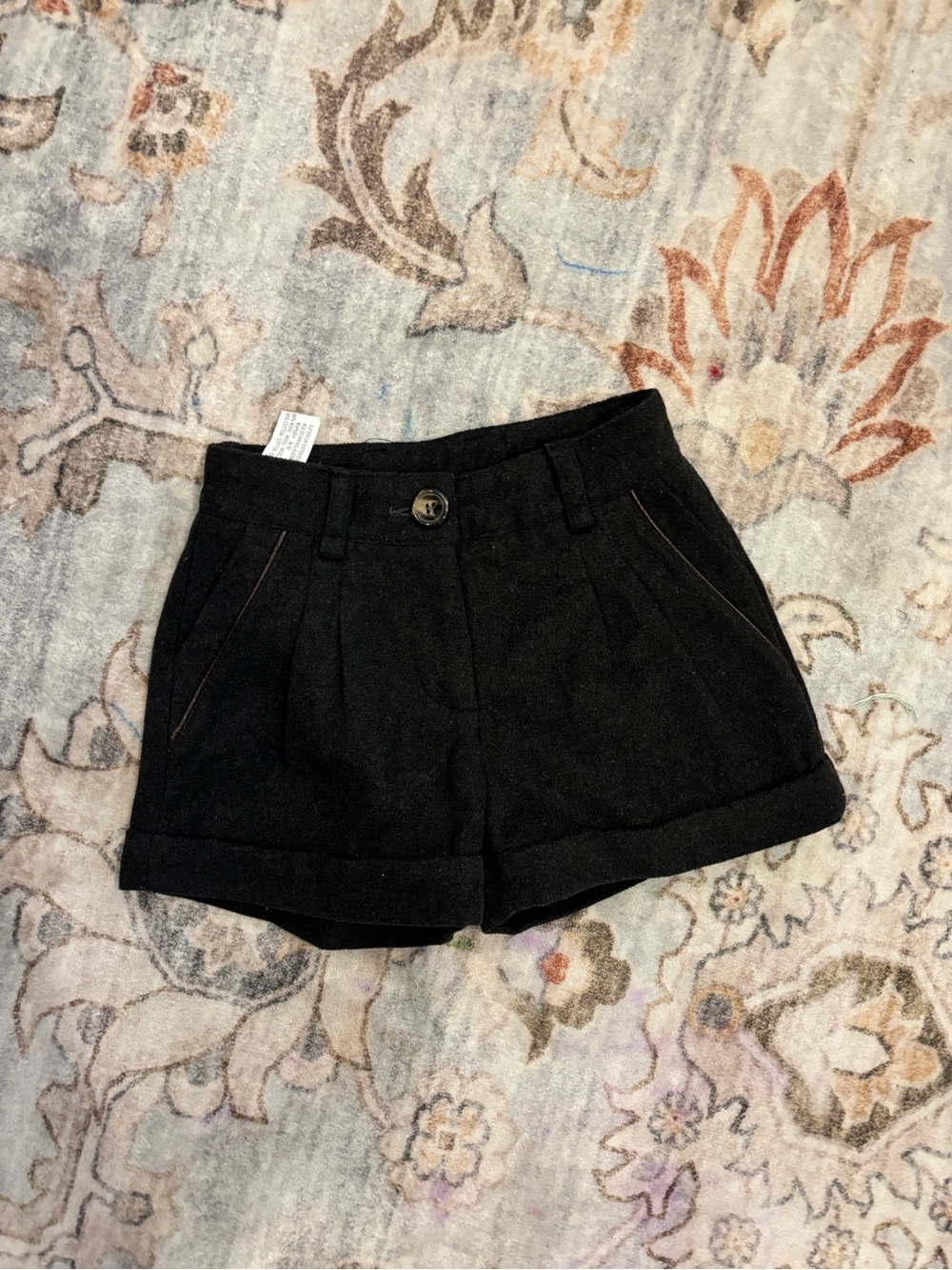 Zara Black Tailored Cuffed Kids Shorts